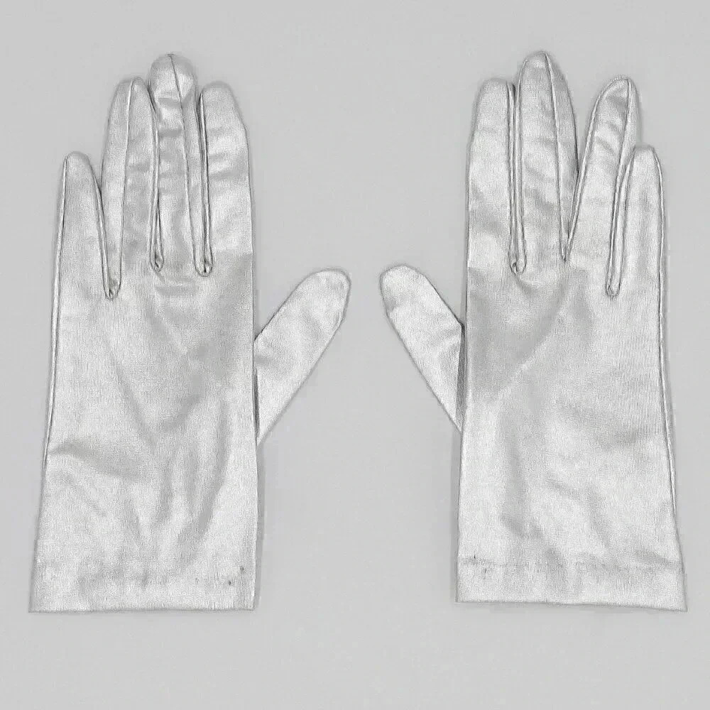 Deadstock Metallic Silver Gloves Size‎ XS Gloves Vintage Wedding Bridal Gloves